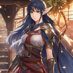 Half elf warrior anime girl anime, anime key visual, japanese manga