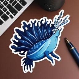 Glaucus Atlanticus Sea Slug Sticker - A striking Glaucus atlanticus sea slug, ,vector color sticker art,minimal