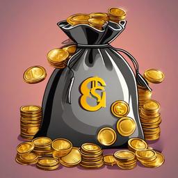 Money clipart - money bag overflowing with coins  