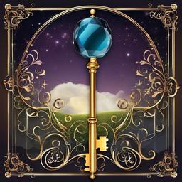 Key clipart - key in a dream-like design  clipart