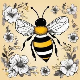 Bee clipart - bee in a whimsical cartoon style  