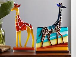 Fused Glass Giraffe - Elevate your decor with fused glass giraffe designs, featuring the iconic long-necked creatures in vibrant hues.  