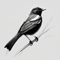 drawing of nightingale  minimal rough sketch scribbles,doodles,black and white