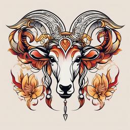 aries virgo tattoo  simple vector color tattoo