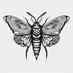 Death Head Moth Tattoo - Tattoo featuring a death head moth.  simple vector tattoo,minimalist,white background