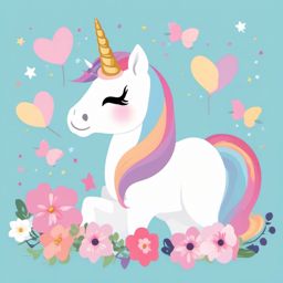 Cute Unicorn Clip Art - Irresistibly cute unicorn clip art to add a touch of sweetness to your projects.  vector art, clipart, minimal