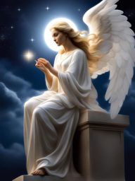 angel clipart - an ethereal angelic figure sculpted from beams of moonlight 