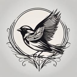 pictures of sparrow tattoos  minimalist color tattoo, vector
