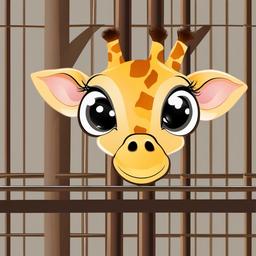 Giraffe clipart - giraffe head peeking over a fence  