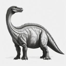 drawing of a Iguanodon dinosaur  minimal rough sketch scribbles,doodles,black and white