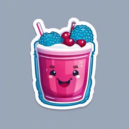 Blue Raspberry Slushie Sticker - Cool off with the vibrant and sweet flavors of a blue raspberry slushie, , sticker vector art, minimalist design