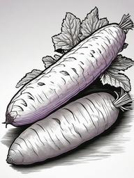 Vegetable Coloring Pages - Purple yam with rough skin  simple coloring pages