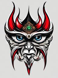 devil eyes tattoo  simple vector color tattoo