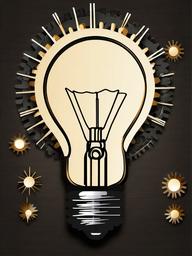 Light Bulb clipart - light bulb surrounded by gears and ideas  