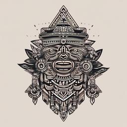 aztec small tattoo  simple vector color tattoo