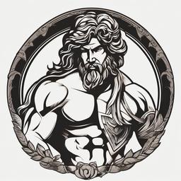 Hercules Tattoo - Pay homage to the legendary hero with a Hercules tattoo, symbolizing strength, courage, and heroic feats.  simple color tattoo, minimal, white background