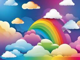 Clouds Rainbow Background  