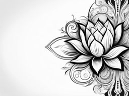 lotus flower tattoo black and white design 