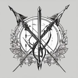 bow and arrow matching tattoo  vector tattoo design