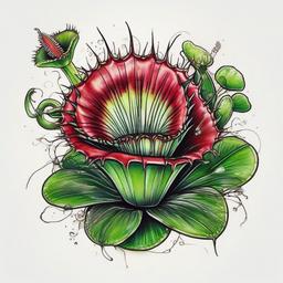 Venus Flytrap  ,tattoo design, white background