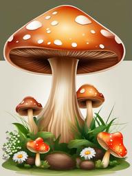 Mushroom clipart - mushroom with a fairy sitting on top  