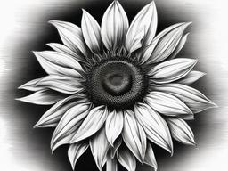 pencil drawing of sunflower  minimal rough sketch scribbles,doodles,black and white