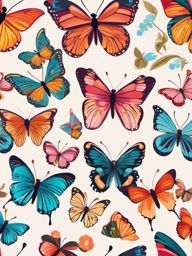 Butterfly clipart - Delicate insect with colorful wings fluttering, ,color clipart vector style