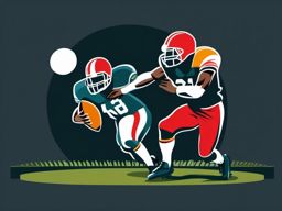 American Football Kickoff Clipart - An American football kickoff.  color vector clipart, minimal style