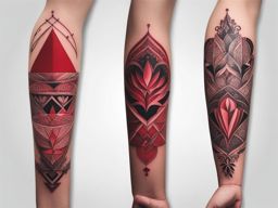 red tattoos minimalist color design 