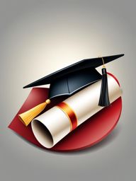 graduation clipart - a mortarboard and diploma, the triumphant symbols of educational achievement 