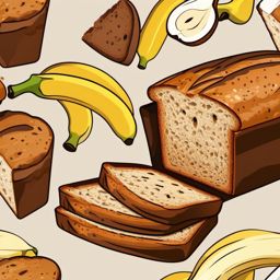 Banana Bread Slices Clipart - Slices of freshly baked banana bread.  color vector clipart, minimal style