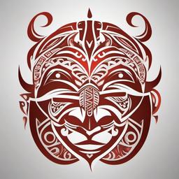 maori moko  simple color tattoo,minimalist,white background