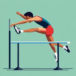 High Jump Determined Athlete Clipart - A determined high jumper preparing for a jump.  color vector clipart, minimal style