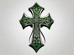 irish crosses tattoos  simple color tattoo,minimal,white background