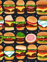 Burger clipart - creative burger with unique ingredients  