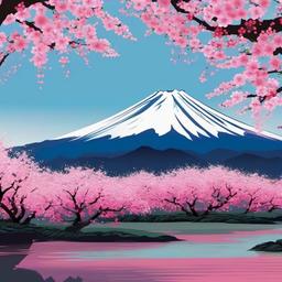 Mountain Background Wallpaper - mt fuji cherry blossom wallpaper  