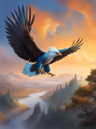 zephyr dawnchaser, an aarakocra druid, is soaring through the sky to protect their elemental homeland. 