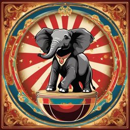 Joking Elephant - Picture an elephant telling jokes while balancing on a circus ball. ,t shirt vector design