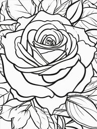 Rose Coloring Pages - Rose petals scattered in a romantic setting  simple coloring pages