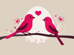 Wedding Love Birds clipart - Love birds as a symbol of love, ,vector color clipart,minimal