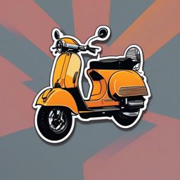 Scooter Sticker - Urban cruising, ,vector color sticker art,minimal