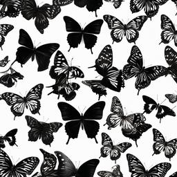 Butterfly Background Wallpaper - black butterfly white background  