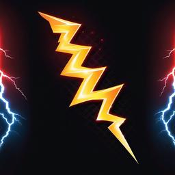 Realistic Lightning Bolt Lightning Tattoo - A vivid and detailed representation of electrifying power.  minimalist color tattoo, vector