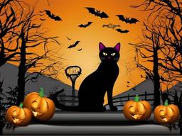 Halloween Background Wallpaper - black cat halloween background  