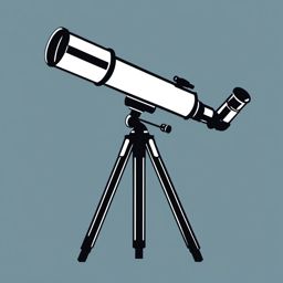 Telescope clipart - Optical instrument for observing distant objects in space, ,vector color clipart,minimal