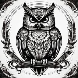 Illuminati Owl Tattoo - Infuse mystery and symbolism with an Illuminati-inspired owl tattoo.  simple color tattoo,vector style,white background