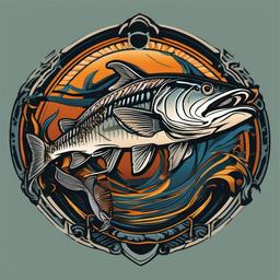 Bonefish Tattoo-Bold and edgy tattoo featuring a bonefish, capturing a fusion of aquatic and skeletal elements.  simple color vector tattoo