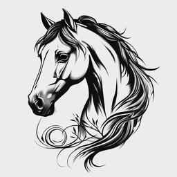 horse tattoo pics  simple tattoo,minimalist,white background