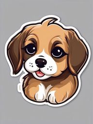 Cute Puppy Eyes sticker- Doggy Love Charm, , color sticker vector art