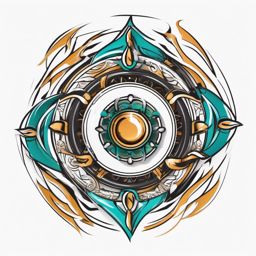 Fidget Spinner Bliss - Capture the essence of fidgeting and restless energy with a dynamic fidget spinner tattoo.  color tattoo designs,minimalist,vector,white background